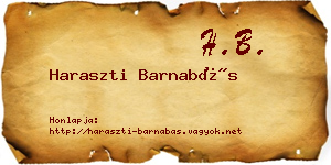 Haraszti Barnabás névjegykártya