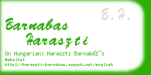 barnabas haraszti business card